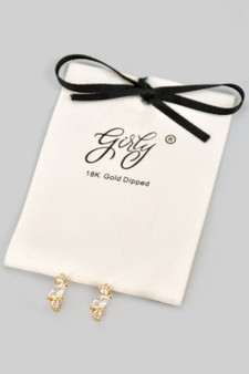 18K Gold Dipped Cz Stone Huggies