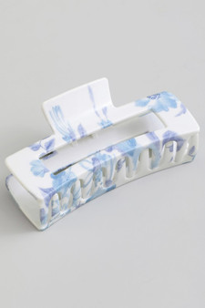 Blue Flower Print Hair Clip