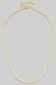 Sparkling U Shaped Cz Stone Tennis Necklace
