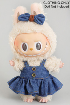 Denim Dress With Matching Bow Labubu Outfit Only