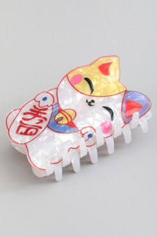 Marbled Acrylic Money Cat Hair Clip