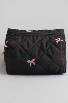Quilted Bow Makeup Pouch - #KB24846