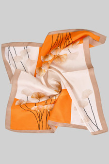 Ginkgo Leaf Color Block Square Scarf