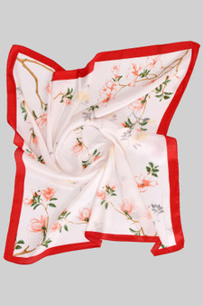Magnolia Flower Silky Square Scarf