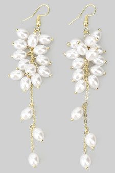 Tiered Pearl Cluster Drop Earrings