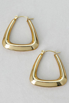 Stainless Steel Triangle Hinge Hoop Earrings