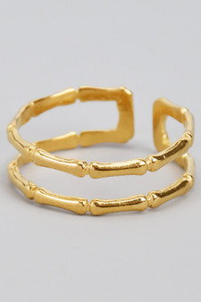 Delicate Bamboo Brass Cutout Ring