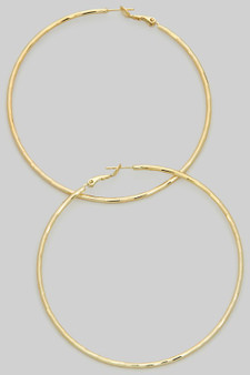 Textured Every Day Brass Hoops