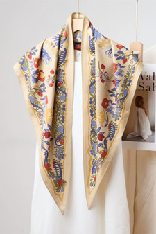 Silky Smooth Floral Print Triangle Neck Scarf