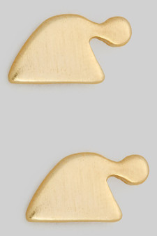 Dainty Brass Santa Hat Studs