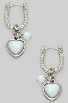 Heart Charm Carabiner Hoops