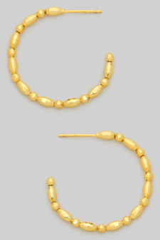 Bead Linked Brass C Hoops