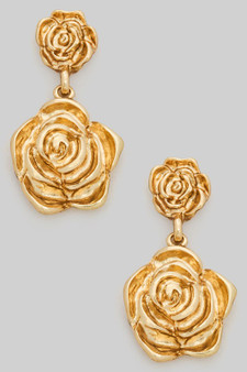 Linear Rose Drop Earrings