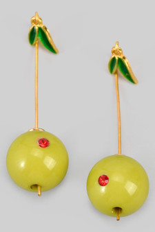 Green Olive Drop Earrings