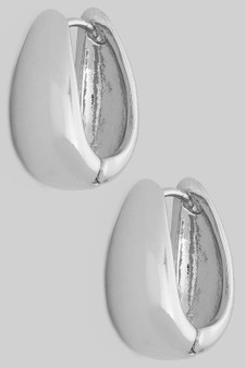 Samll Dome Oval Hoop Earrings