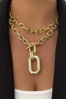 Two Piece Layered Chunky Chain Necklace