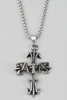 Gothic Skull Cross Pendant Necklace