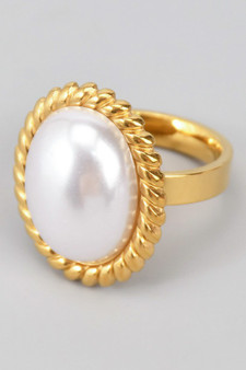 Large Oval Pearl Ring