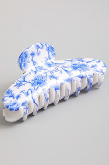 Porcelain Floral Print Hair Clip