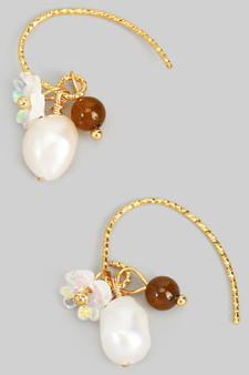 Pull Through Hoops With Pearl Bead And Flower