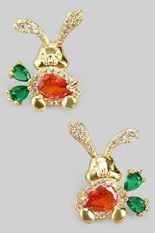 Cz Stone Easter Bunny Studs