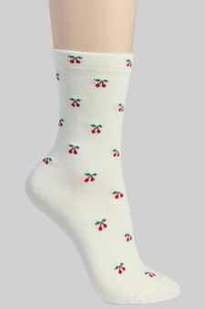 Cute Cherry Print Socks