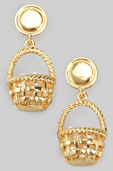 Easter Pearl Egg Basket Drop Earrings