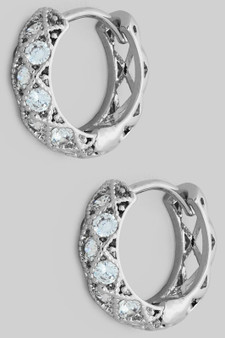 Lavish Woven Cz Pave Huggies