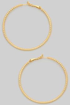 Diamond Cut Brass Hoops - #GE11183
