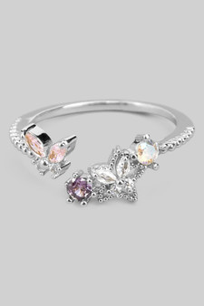 18K Gold Dipped Multi Cz Butterfly Ring