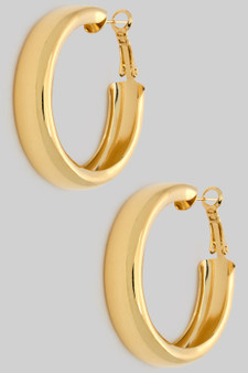 Thick Brass Hoop Earrings