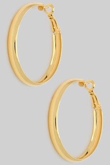 Classic Brass Hoops With Textured Edges