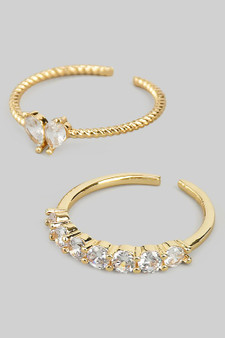 Delicate Two Piece Cz Stone Ring