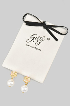 18K Gold Dipped Flower Stud With Pearl