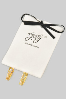 18K Gold Dipped Rectangular Cz Hoops