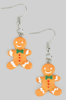 Gingerbread Man Drop Earrings