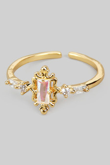 Delicate Classy Cz Ston Brass Ring