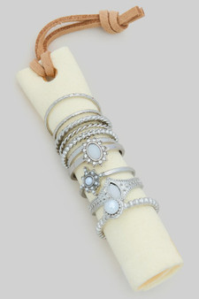 Twelve Piece Ring Set Opal Stone