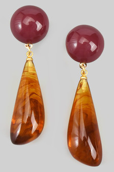 Tiered Resin Dangling Drop Earrings