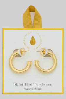18K Gold Filled Hypoallergenic Tube Hoops