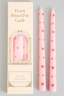 French Heart Printed Pole Candle