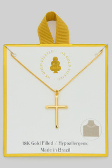 18K Gold Filled Hypoallergenic Cross Necklace