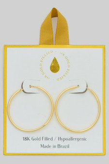 18K Gold Filled Hypoallergenic Thin Hoops
