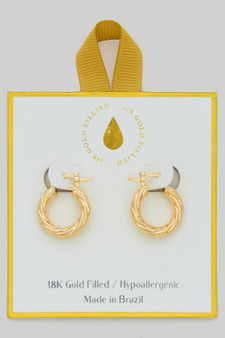 Twisted Gold Filled Hinge Hypoallergenic Hoops
