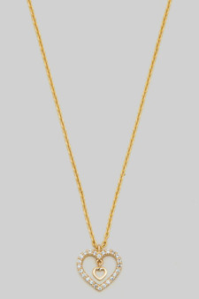 Double Heart Cz Pave Pendant Necklace