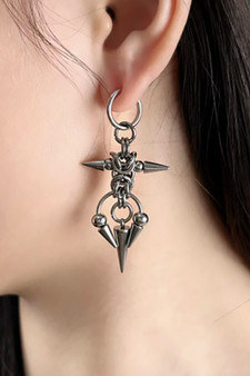 Stainless Steel Spiked Drop Hoops
