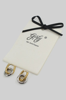18K Gold Dipped Two Tone Hoops
