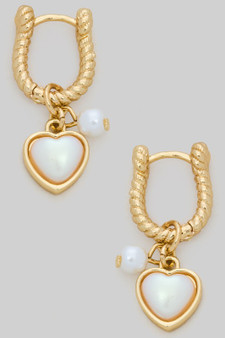 Heart Charm Carabiner Hoops