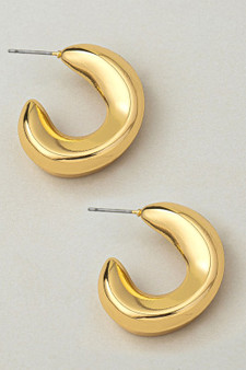 Curved Twist Hoop Earrings