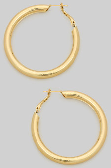 Timeless Hollow Brass Tube Hoops